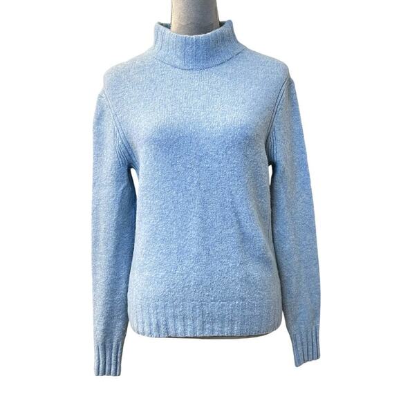 Point Sur Sweater Womens Small Blue Wool Blend High Neck Raglan Sleeve Pullover - Picture 1 of 7